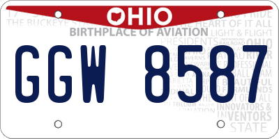 OH license plate GGW8587