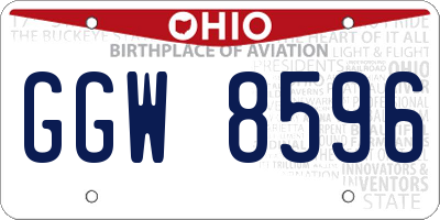 OH license plate GGW8596