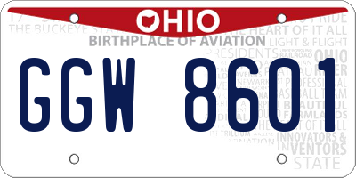 OH license plate GGW8601