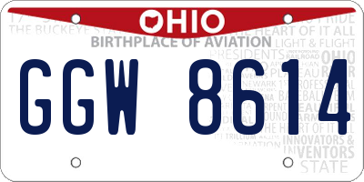 OH license plate GGW8614