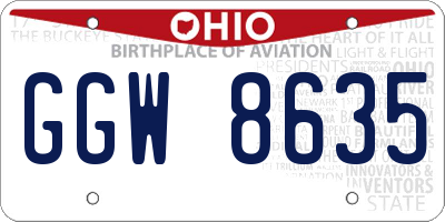 OH license plate GGW8635