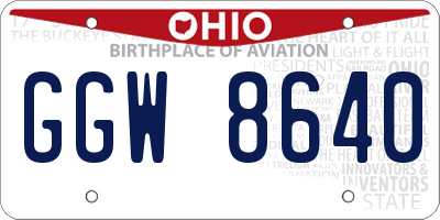 OH license plate GGW8640