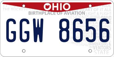 OH license plate GGW8656