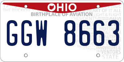OH license plate GGW8663