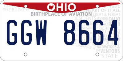 OH license plate GGW8664