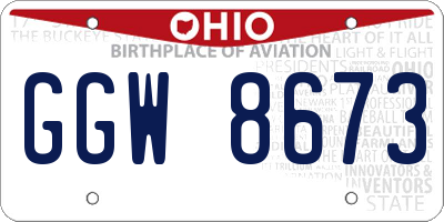 OH license plate GGW8673