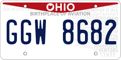 OH license plate GGW8682