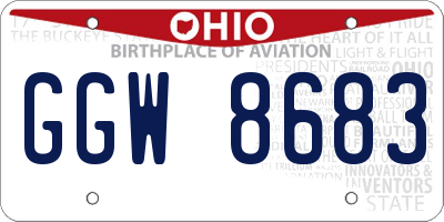 OH license plate GGW8683
