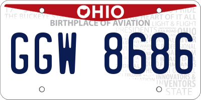 OH license plate GGW8686