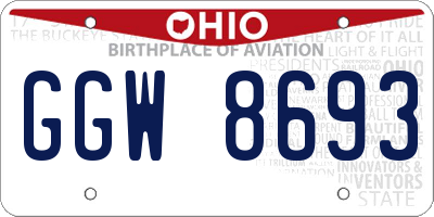 OH license plate GGW8693