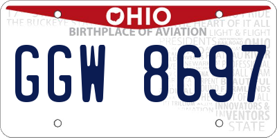 OH license plate GGW8697