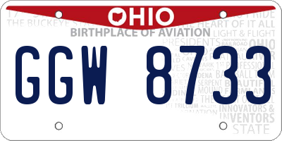 OH license plate GGW8733