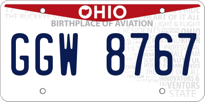 OH license plate GGW8767