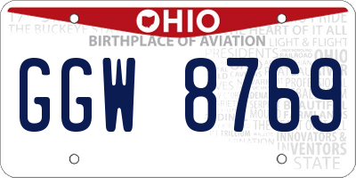 OH license plate GGW8769
