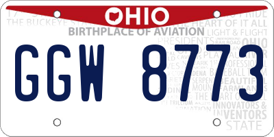 OH license plate GGW8773
