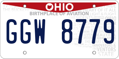 OH license plate GGW8779