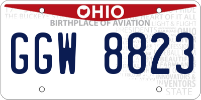 OH license plate GGW8823
