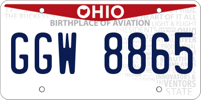 OH license plate GGW8865