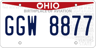 OH license plate GGW8877