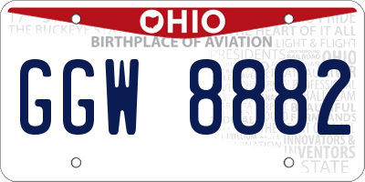 OH license plate GGW8882