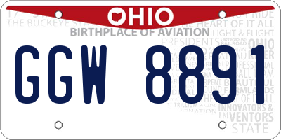OH license plate GGW8891