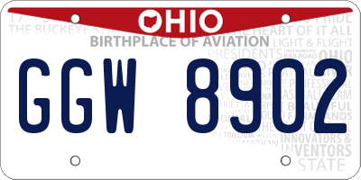 OH license plate GGW8902