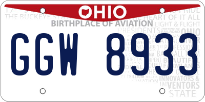 OH license plate GGW8933