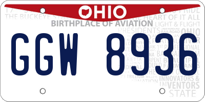 OH license plate GGW8936
