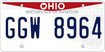 OH license plate GGW8964