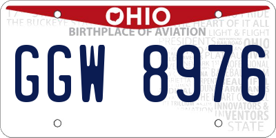 OH license plate GGW8976