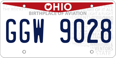 OH license plate GGW9028
