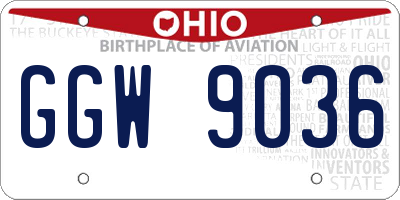 OH license plate GGW9036
