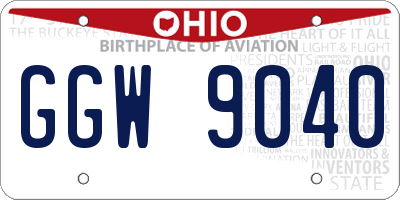 OH license plate GGW9040