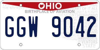 OH license plate GGW9042