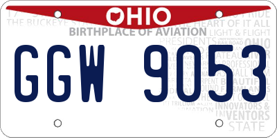 OH license plate GGW9053