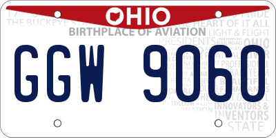OH license plate GGW9060