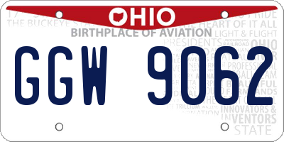 OH license plate GGW9062