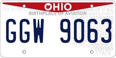 OH license plate GGW9063