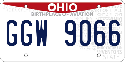 OH license plate GGW9066