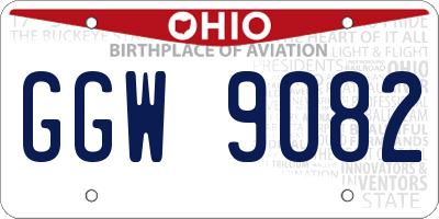 OH license plate GGW9082