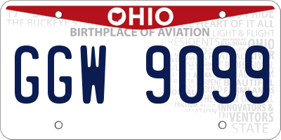 OH license plate GGW9099