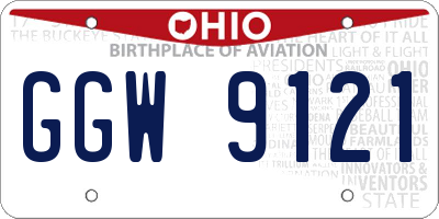 OH license plate GGW9121
