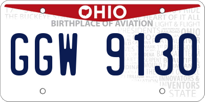 OH license plate GGW9130