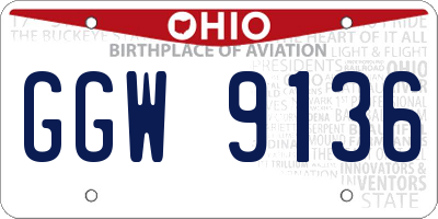 OH license plate GGW9136