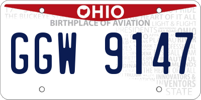 OH license plate GGW9147