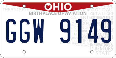 OH license plate GGW9149