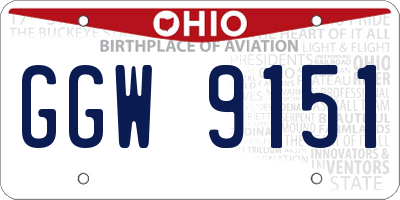 OH license plate GGW9151