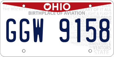 OH license plate GGW9158