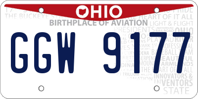 OH license plate GGW9177