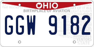 OH license plate GGW9182